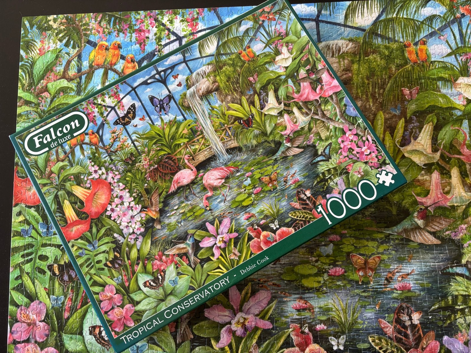 Falcon de luxe Legpuzzel Tropical Conservatory 1000 stukjes, Ophalen of Verzenden, 500 t/m 1500 stukjes, Gebruikt, Legpuzzel