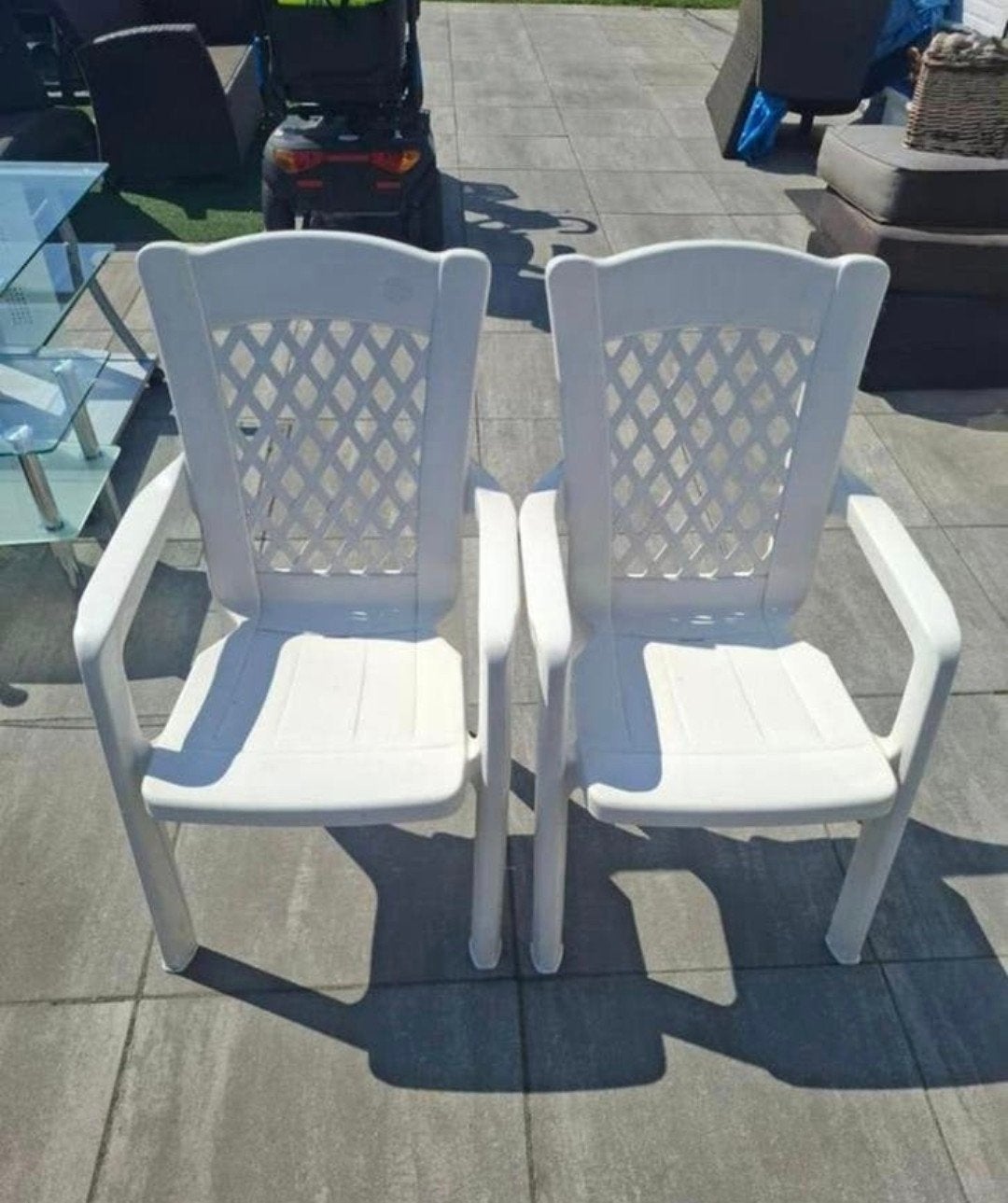 Sieger Lotus tuinstoelen wit 2 stuks, Ophalen, Kunststof