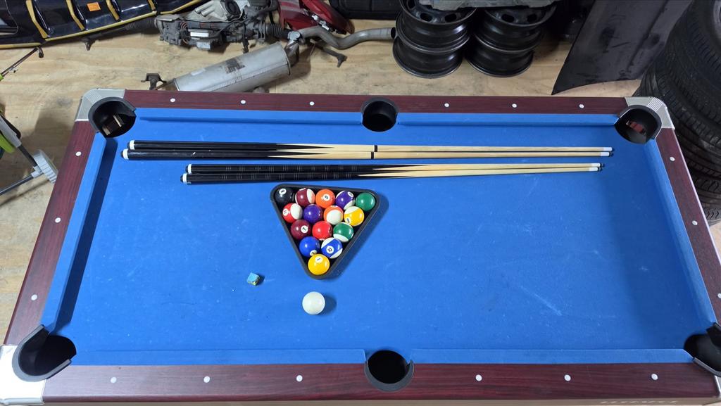 Pooltafel 194x92x80 cm met accessoires, Sport en Fitness, Biljarten en Poolen, Ophalen, Gebruikt, Pooltafel