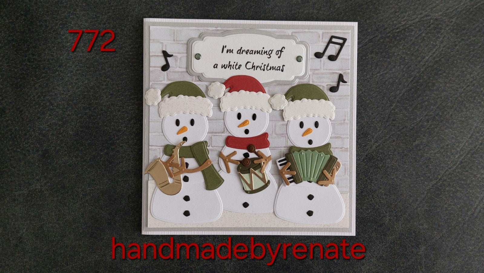 Nr. 772 Handgemaakte kerstkaart sneeuwpoppen, Ophalen of Verzenden, Nieuw, Overige thema's
