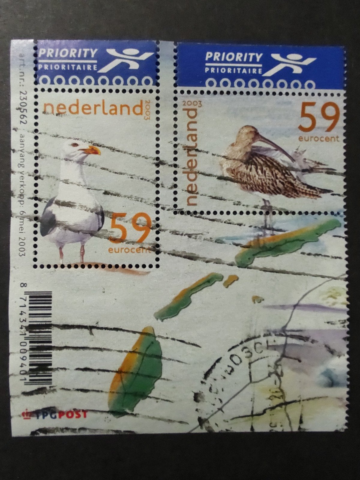 2171a en b het nl wad 2003 half blok, Verzenden