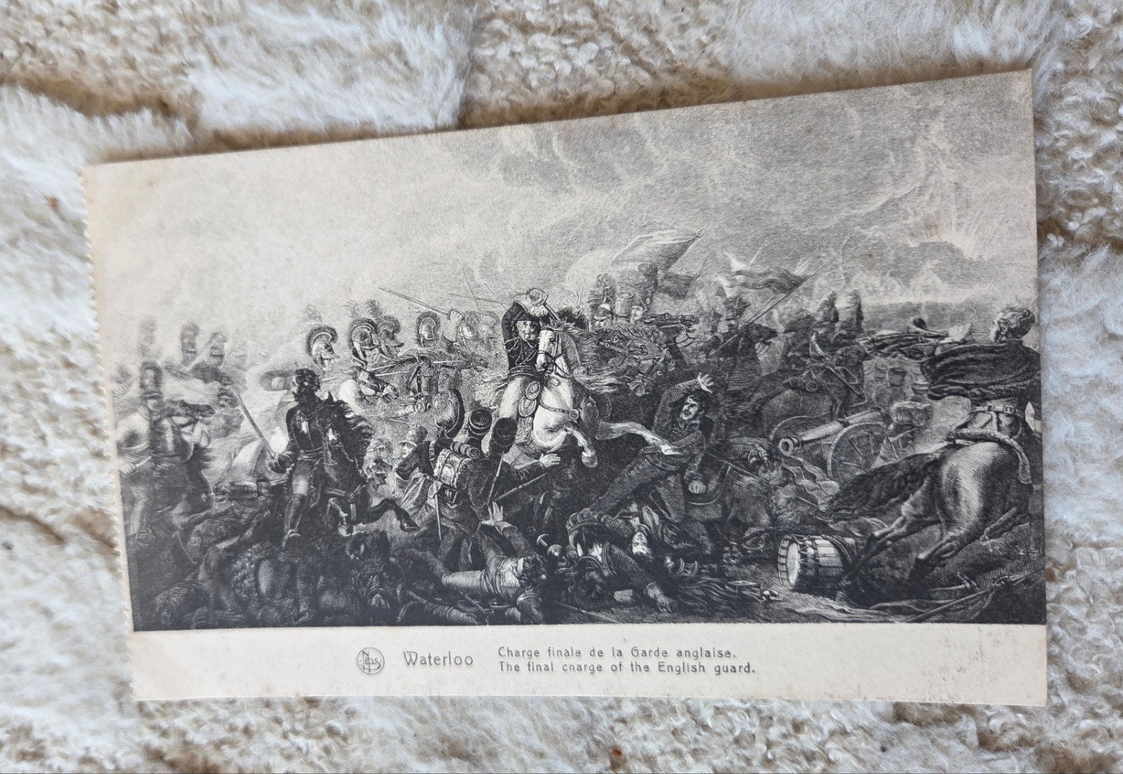 Oude ansichtkaart Slag bij Waterloo - Engelse Garde, Verzamelen, Verzenden, Voor 1920, Ongelopen, Overige thema's