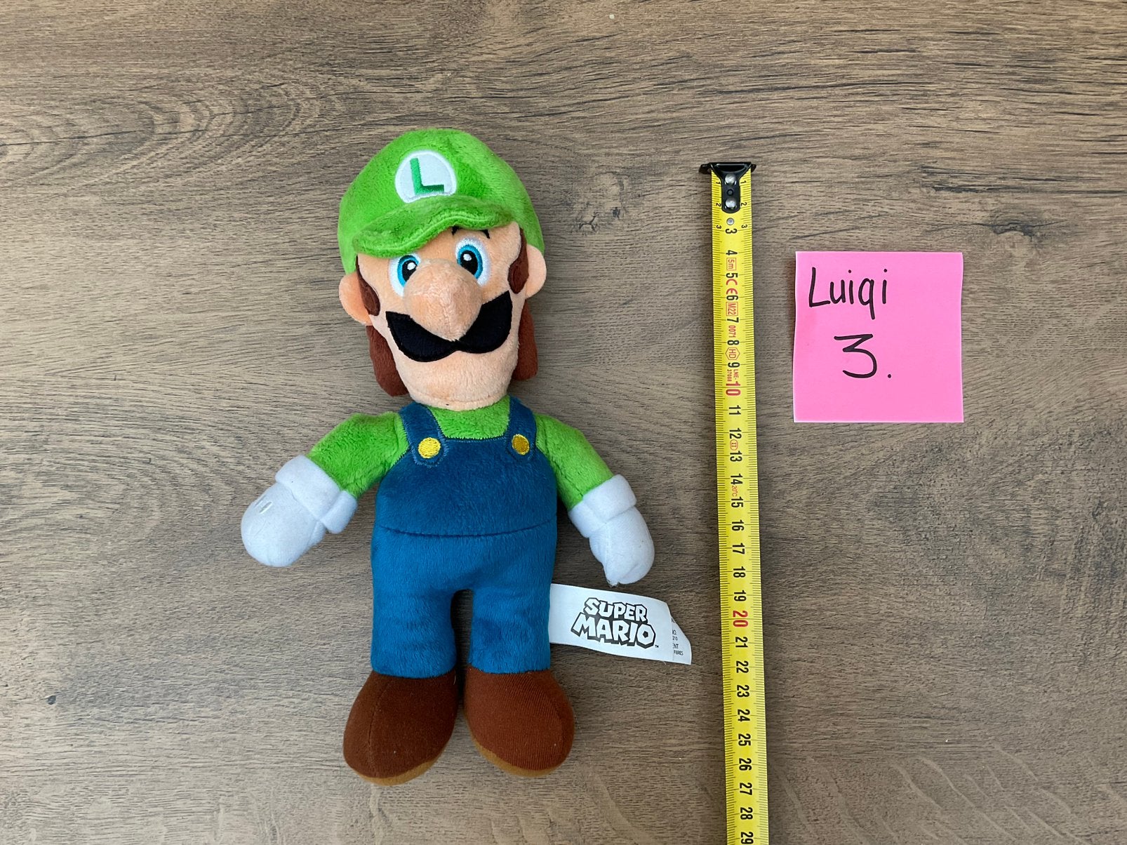 Nieuwe zgan Luigi knuffel ca 25cm van Mario Brothers, Ophalen, Overige figuren, Nieuw, Beeldje of Figuurtje