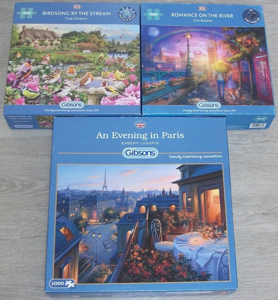 Diverse *** PUZZELS GIBSONS *** 3 stuks, Ophalen of Verzenden, 500 t/m 1500 stukjes, Zo goed als nieuw, Legpuzzel