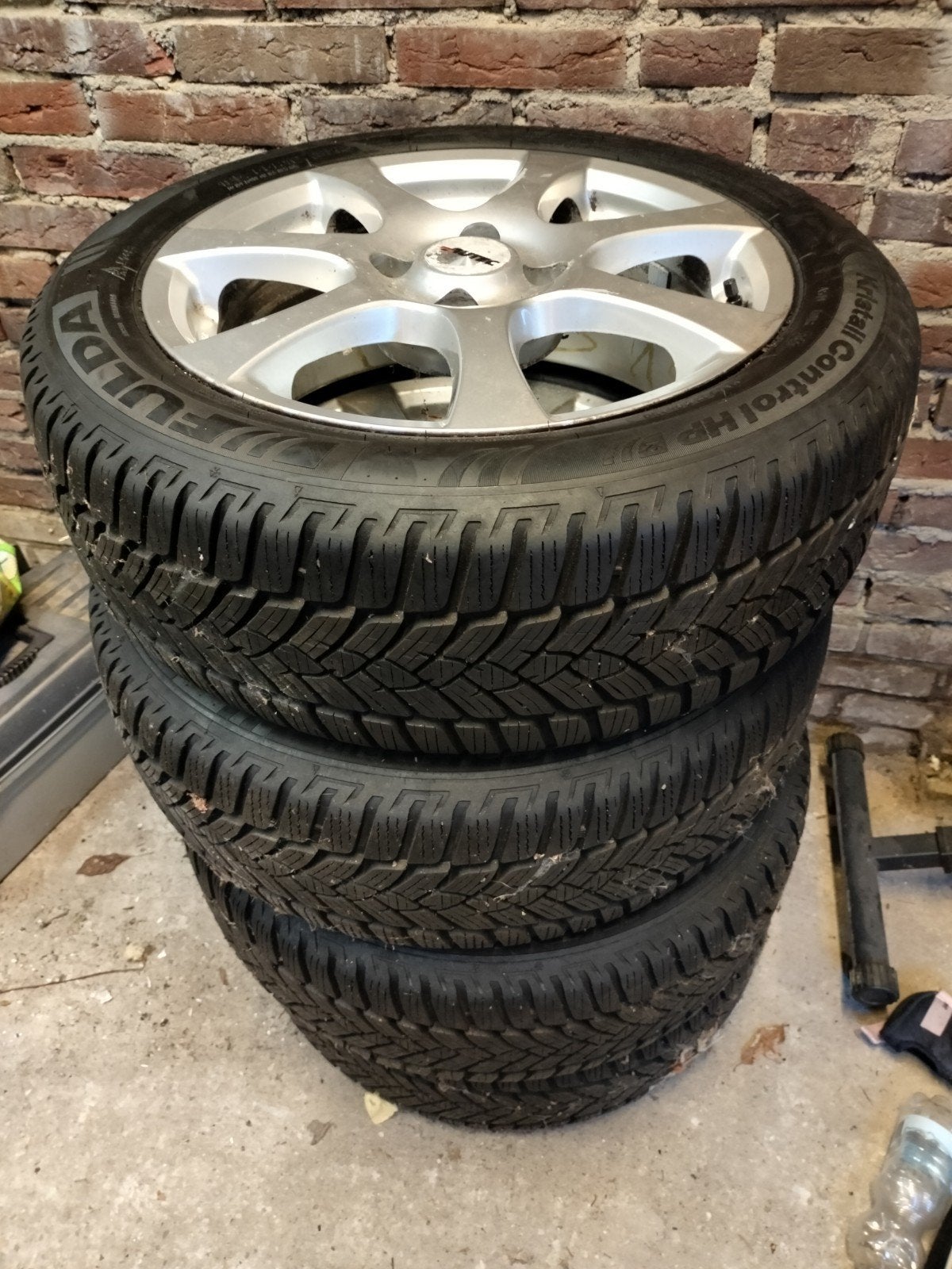 Fulda Kristal Control HP 195/55R16 winterbanden met velgen, Auto-onderdelen, Ophalen, Gebruikt, 16 inch, Banden en Velgen
