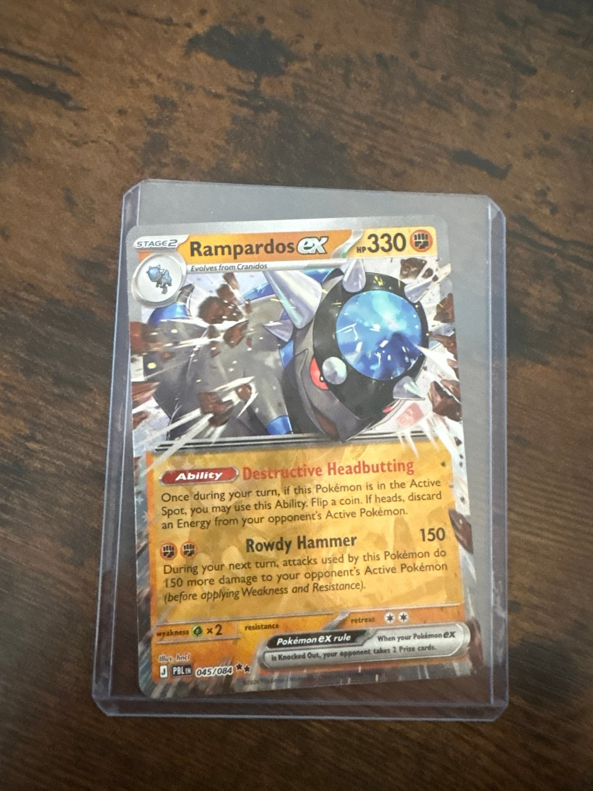 Rampardos EX Pokémon kaart 045, Ophalen of Verzenden, Zo goed als nieuw, Losse kaart