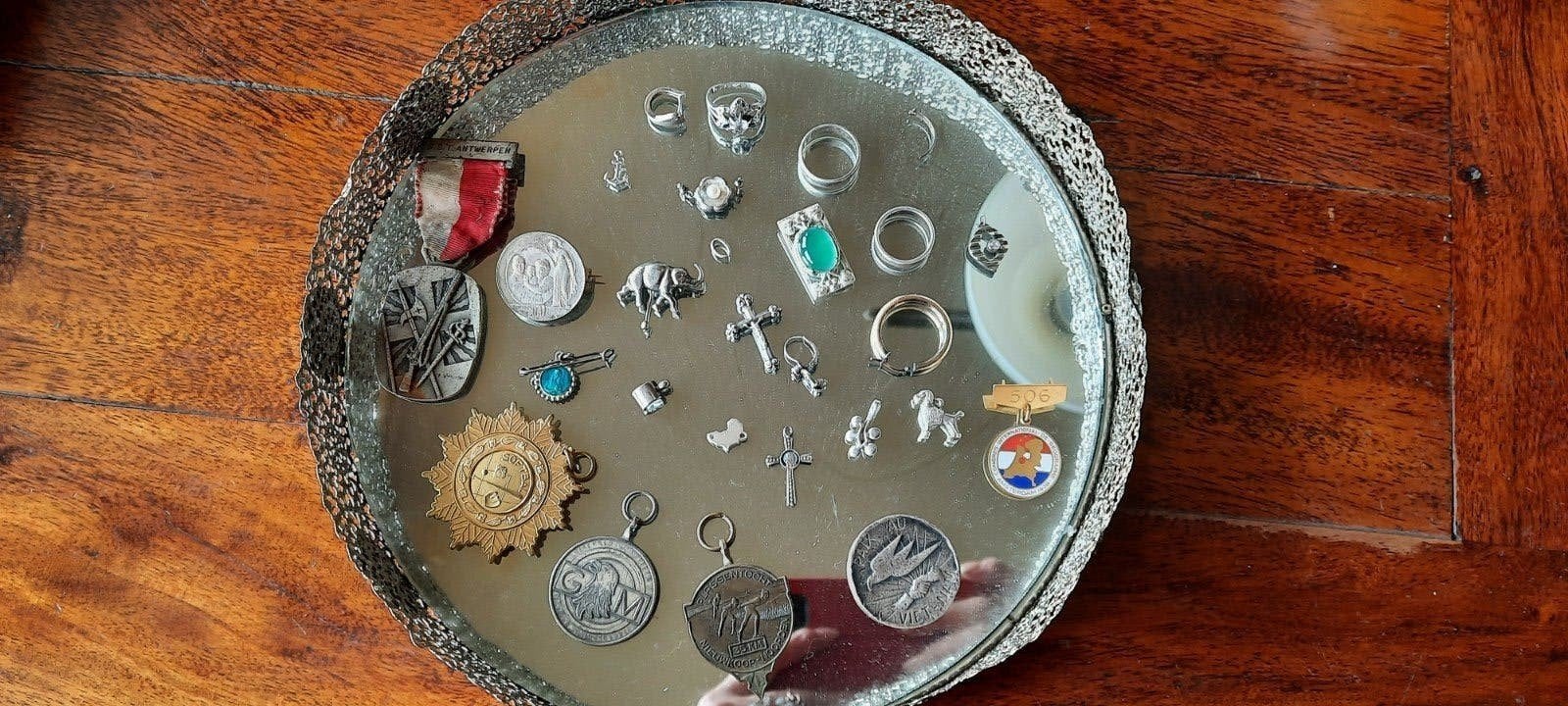 Lot zilveren sieraden,loop en sloop, munten en medailles, Sieraden, Tassen en Uiterlijk, Ophalen of Verzenden, Zilver, Met edelsteen