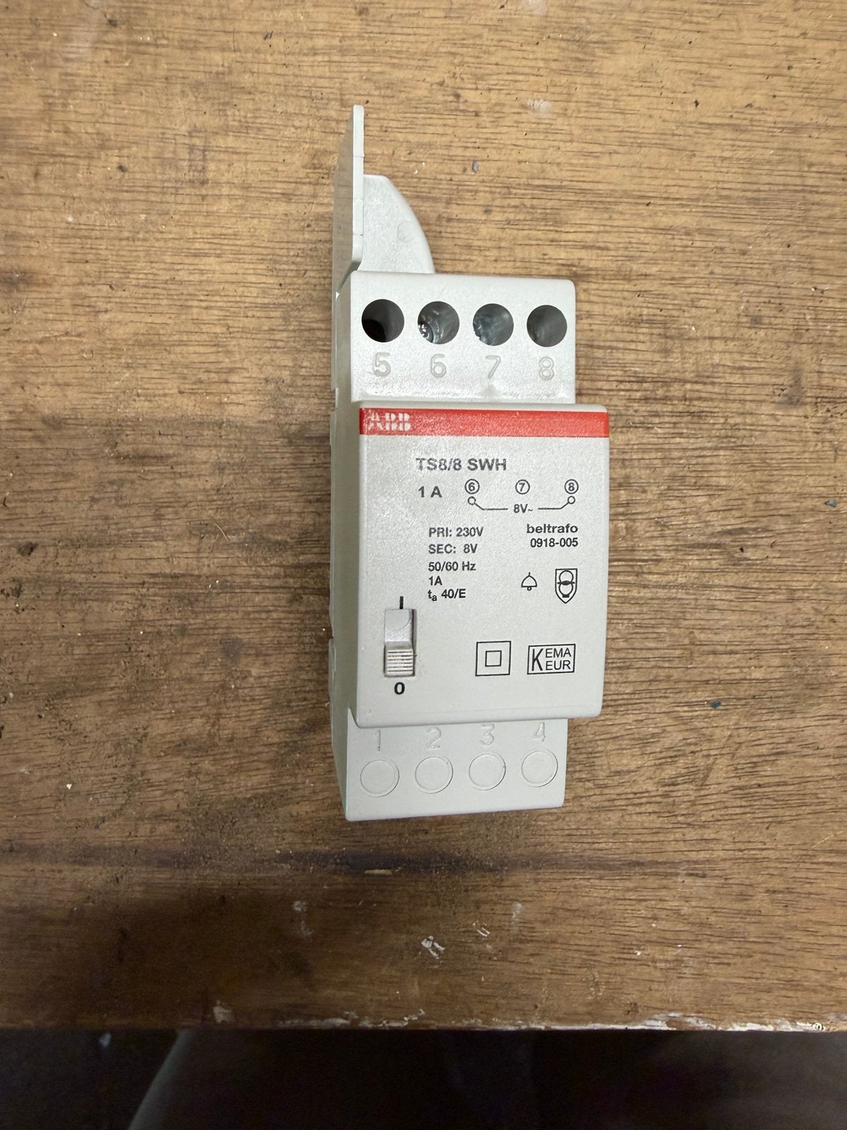 ABB Beltrafo TS8/8 SWH - 230V naar 8V, Ophalen of Verzenden, Gebruikt, Overige typen