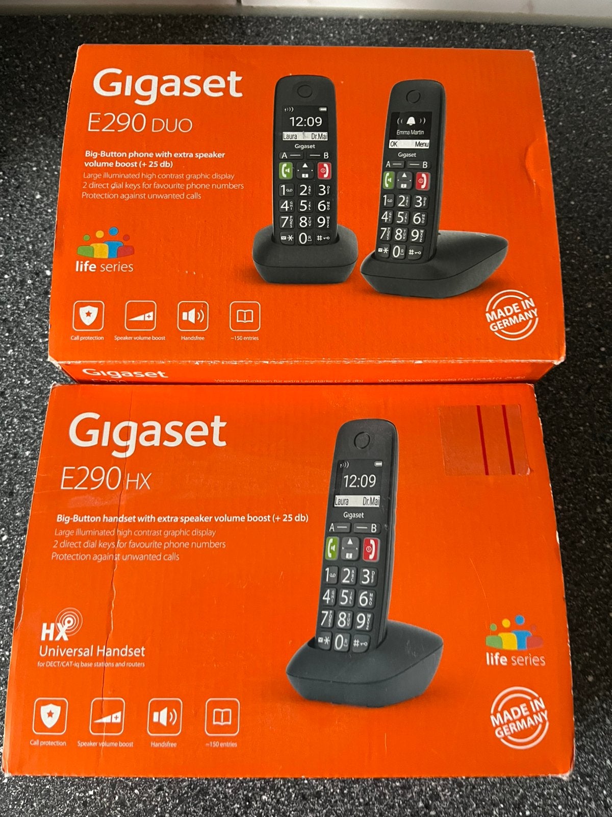 Telefoon Gigaset E290 duo en een E290 hx . Huistelefoon, Telecommunicatie, Ophalen of Verzenden, Zo goed als nieuw, 2 handsets