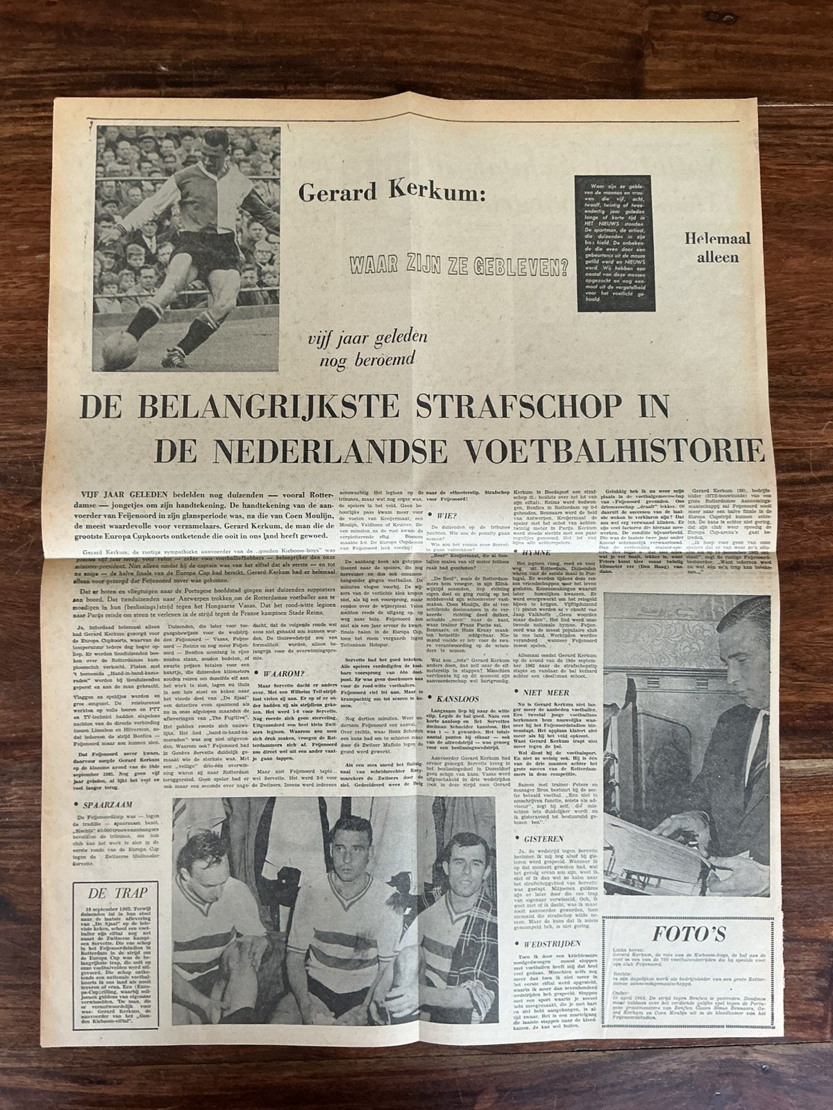 Voetbal krantenartikel Feyenoord Gerard Kerkum januari 1968, Verzamelen, Ophalen of Verzenden, Knipsel(s)
