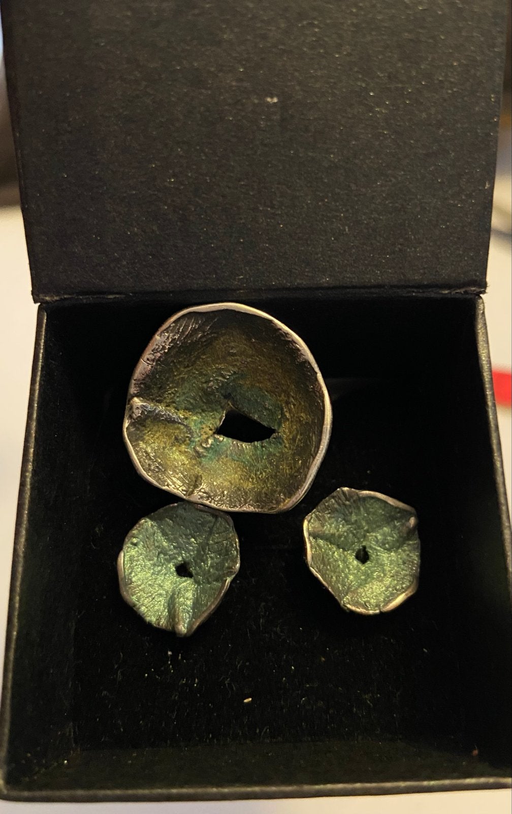 Ariore Barcelona Ring en Oorbellen Set - Zilver & Groen, Sieraden, Tassen en Uiterlijk, 18 tot 19, Verzenden, Zo goed als nieuw