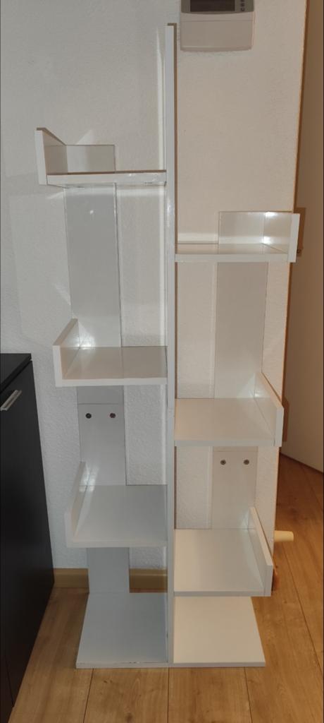 Witte boekenkast / opbergrek met 6 vakken, Met plank(en), Minder dan 50 cm, Gebruikt, 100 tot 150 cm