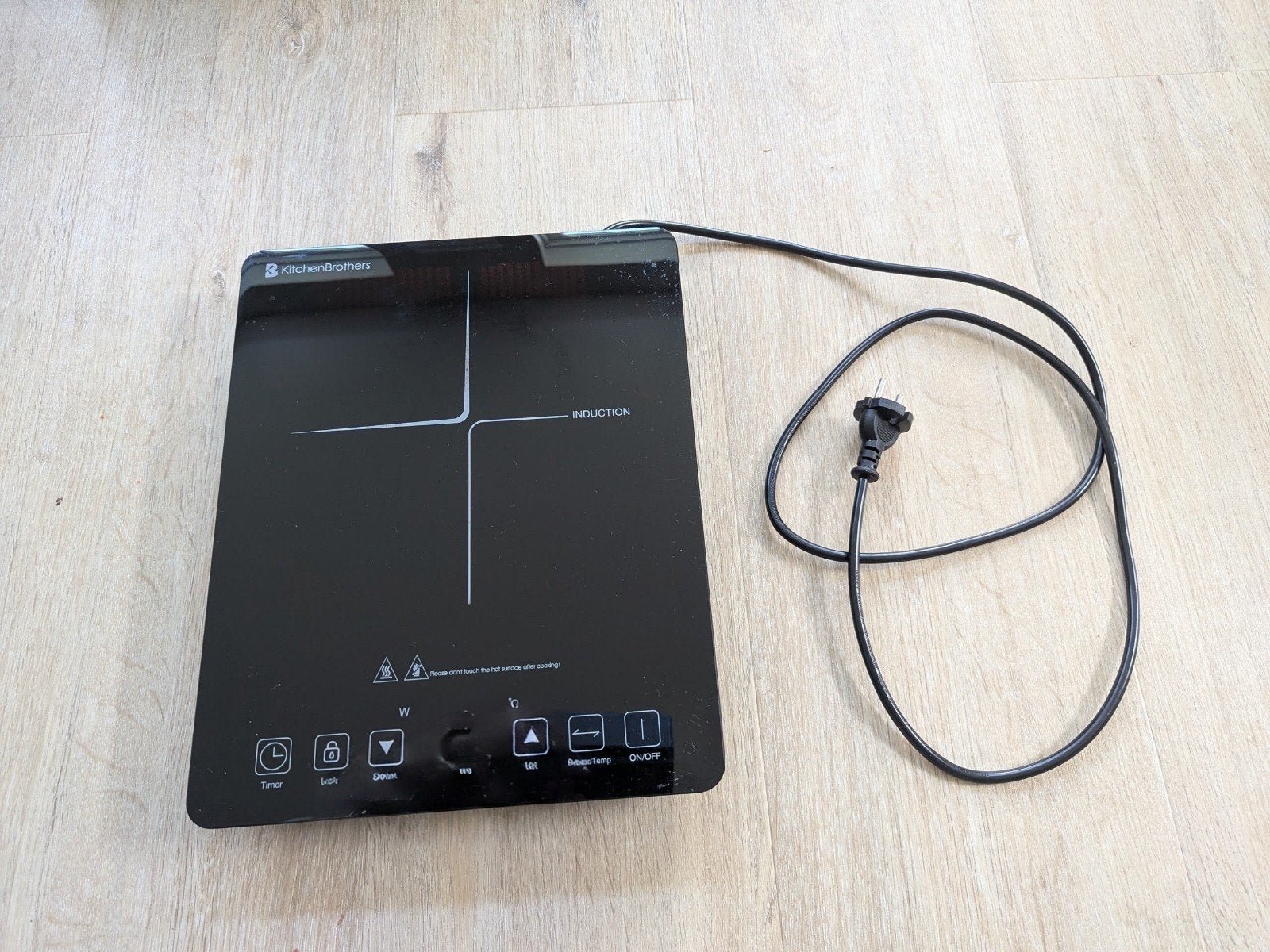 Inductie kookplaat Kitchen Brothers, 2000 Watt, zgan, 3 kookzones of minder, Ophalen of Verzenden, Zo goed als nieuw, Energieklasse A of zuiniger