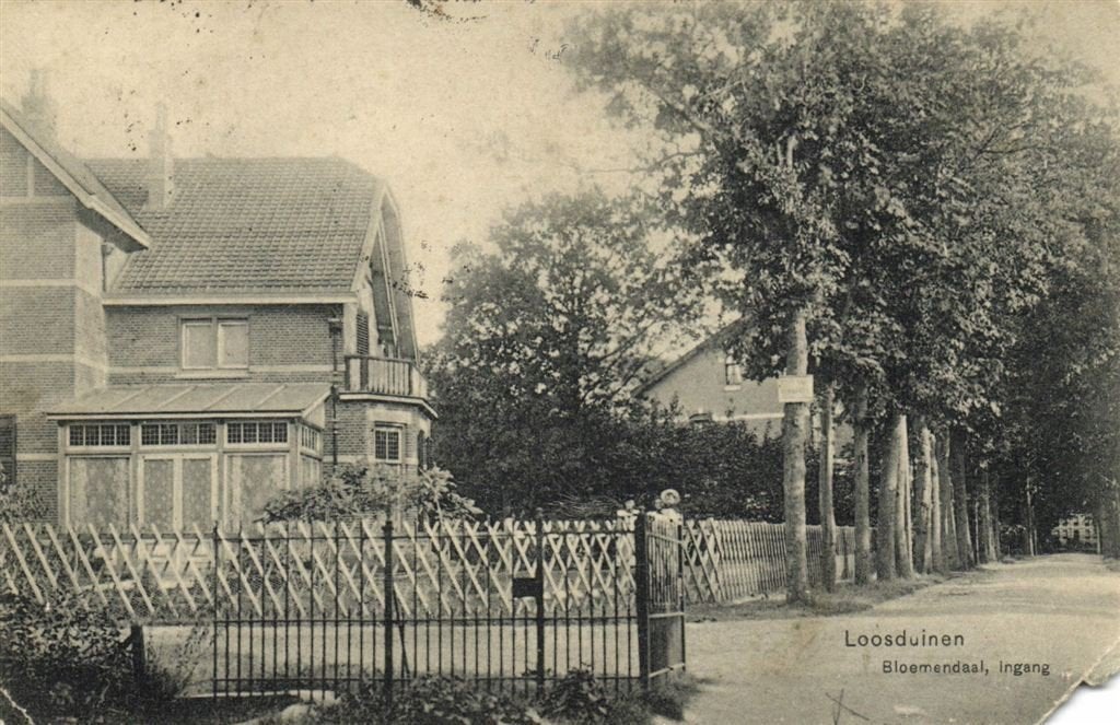 Loosduinen, Bloemendaal, ingang - B-keus - 1906 gelopen, Verzamelen, Ansichtkaarten | Nederland, Ophalen of Verzenden, Voor 1920