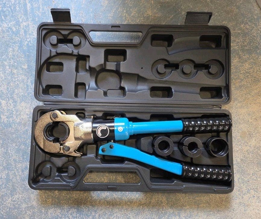Hydraulische Perstang met TH16, 20, 26, 32 inzetstukken, Ophalen of Verzenden, Zo goed als nieuw, Tang, Overige merken