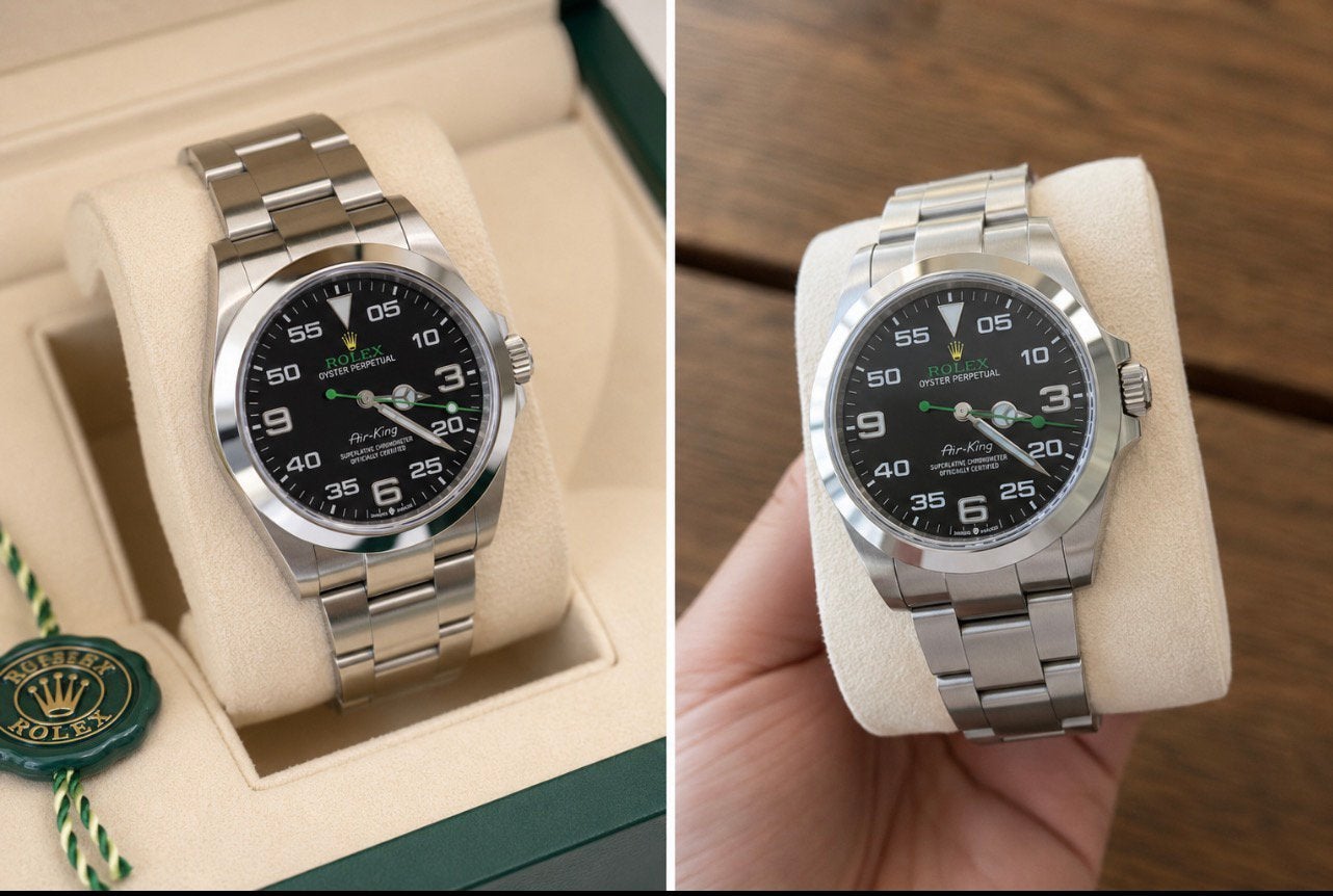 Rolex Air-King | Nieuwstaat | Compleet | Aankoop 05-07-2025, Ophalen, Zo goed als nieuw, Staal, Rolex