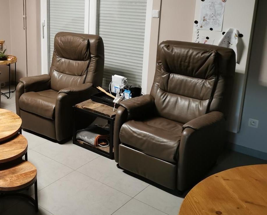 Electrisch relax 1+ 1 manueel, Ophalen, Zo goed als nieuw, Modern confort longe style, 50 tot 75 cm