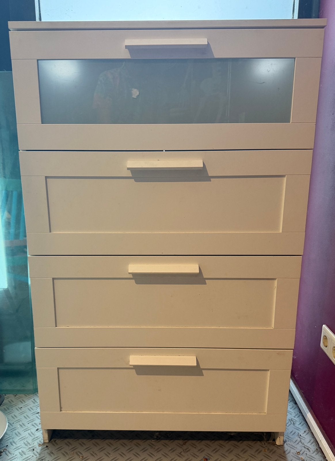 IKEA BRIMNES ladekast met 4 lades - 78x124 cm, Ophalen, Gebruikt, 100 tot 150 cm, 50 tot 100 cm