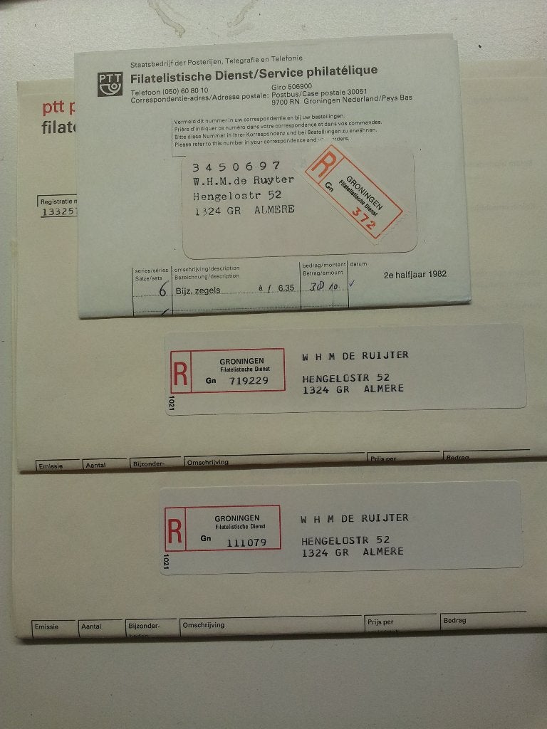 Nederland aantekenstrookjes Filatelistische dienst, Ophalen of Verzenden, Postfris