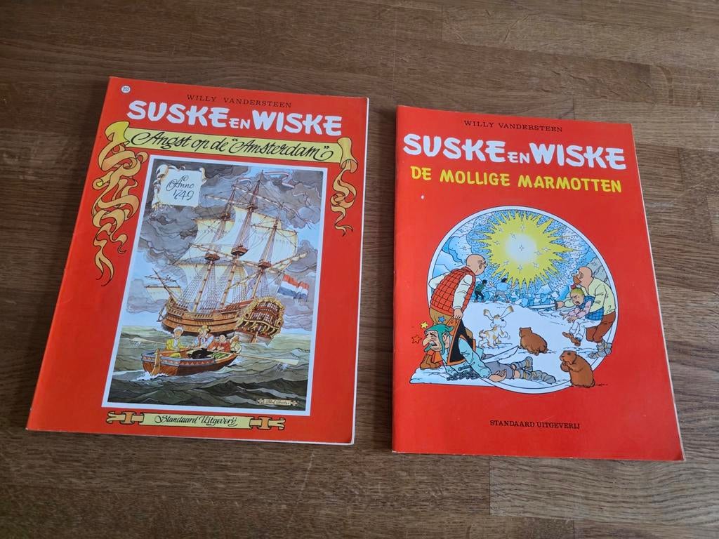 Suske en Wiske: Angst op de Amsterdam & Mollige Marmotten, Boeken, Stripboeken, Meerdere stripboeken, Ophalen of Verzenden, Gelezen
