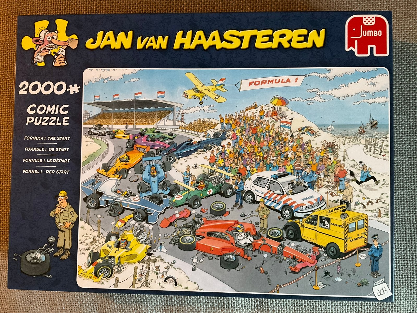 Jan van Haasteren Formule 1 De Start 2000 stukjes, Ophalen of Verzenden, Meer dan 1500 stukjes, Zo goed als nieuw, Legpuzzel