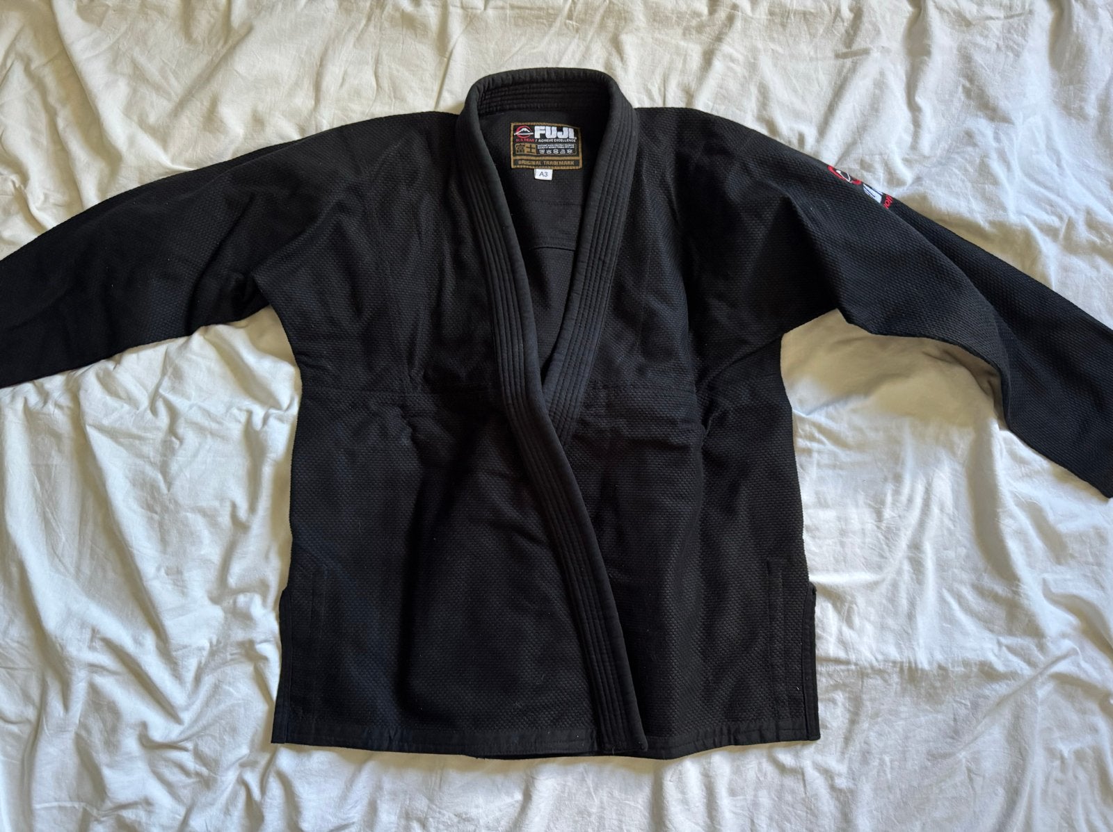 Zwarte Fuji BJJ Gi - Maat A3, Sport en Fitness, Vechtsportpak, Zo goed als nieuw, Jiu-Jitsu, Maat M