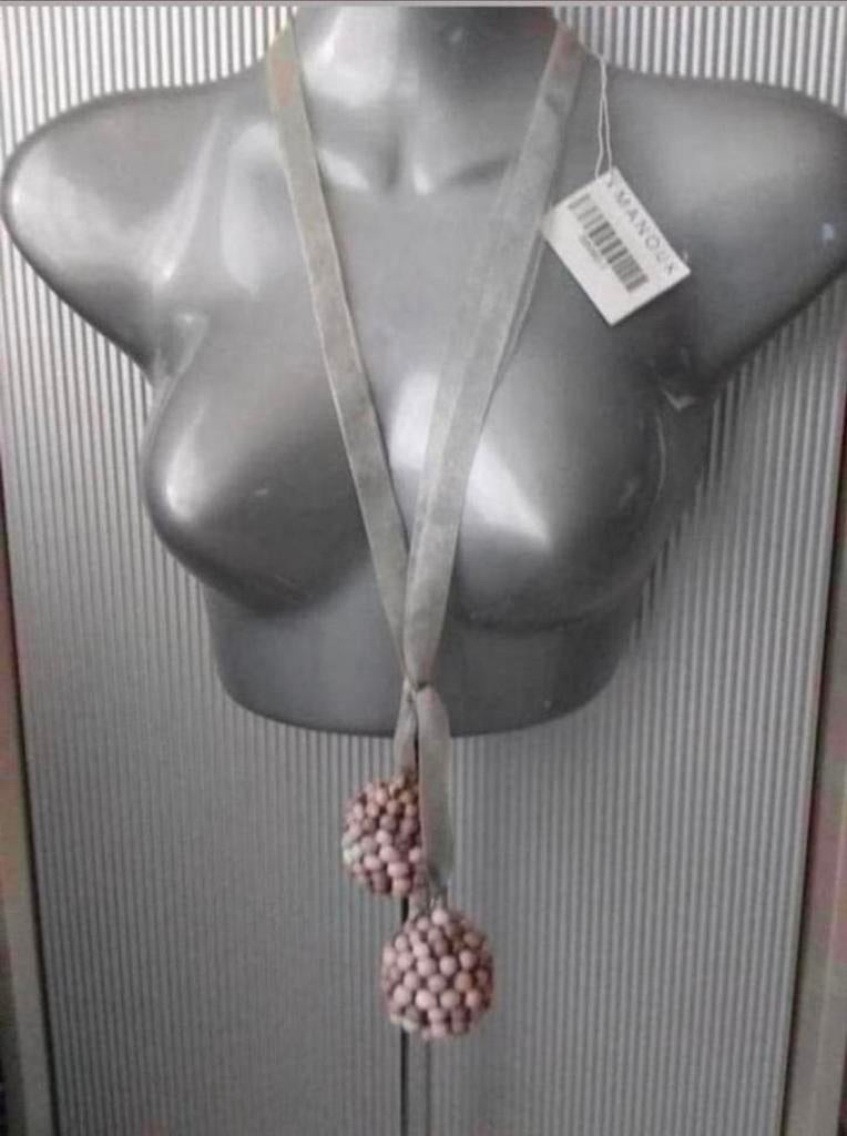 Manouk - koordketting met schelpenbollen 3=2 actie!, Sieraden, Tassen en Uiterlijk, Kettingen, Verstelbaar, Verzenden, Nieuw, Steen of Mineraal