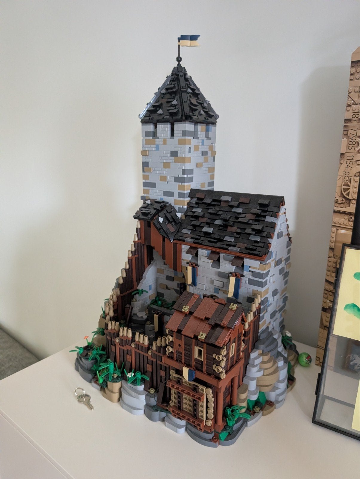 Bluebrixx Blaustein kasteel + 1e uitbreiding (lego kwaliteit, Ophalen of Verzenden, Zo goed als nieuw, Overige merken