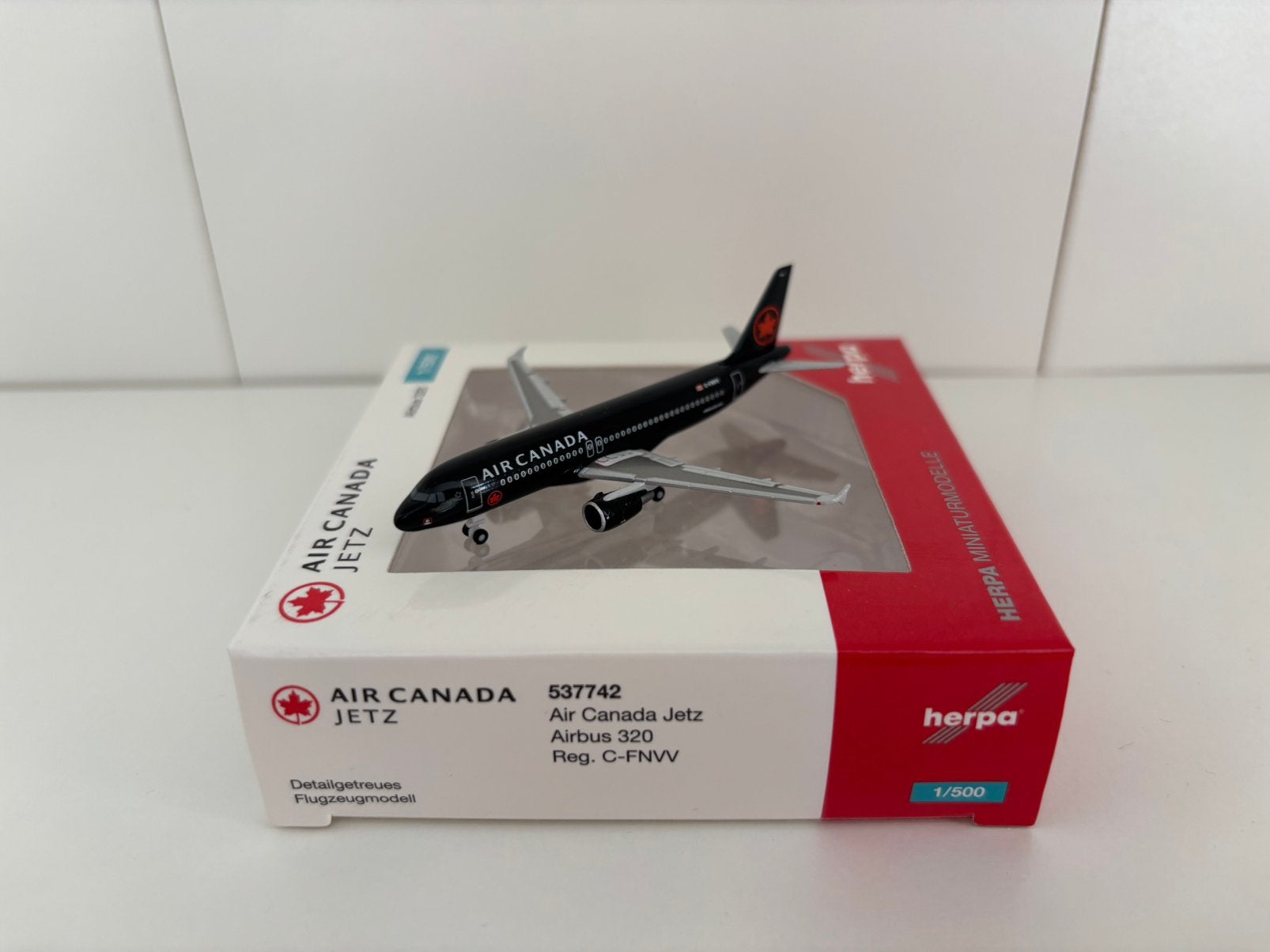 Herpa 537742 Air Canada Jetz Airbus A320 1:500, Ophalen of Verzenden, Zo goed als nieuw, Schaalmodel