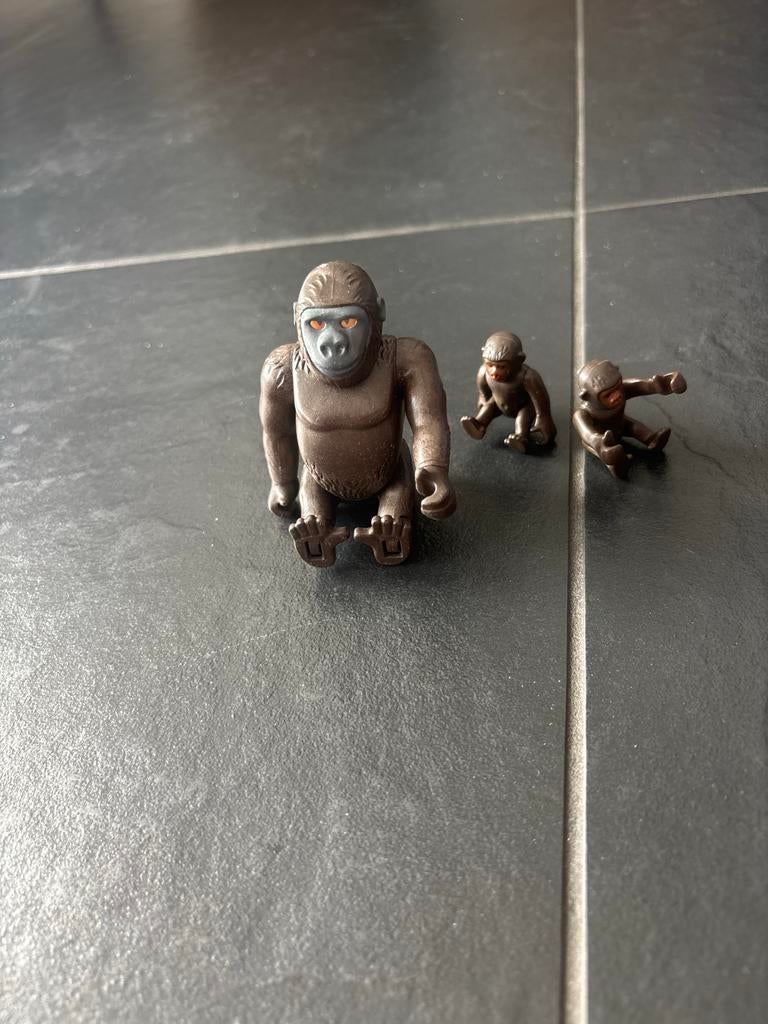Gorilla en baby apen speelfiguren set, Ophalen of Verzenden, Gebruikt, Jongen of Meisje