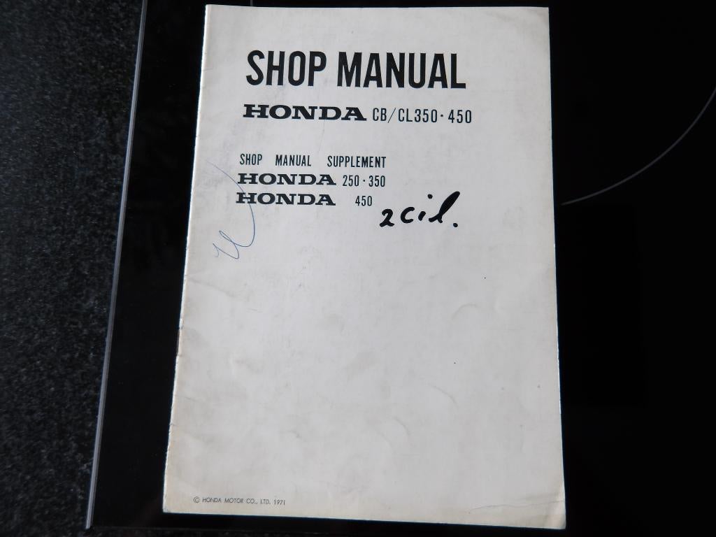 Honda Shop manual Supplement CB CL 350 450 1971, Motoren, Verzenden, Honda