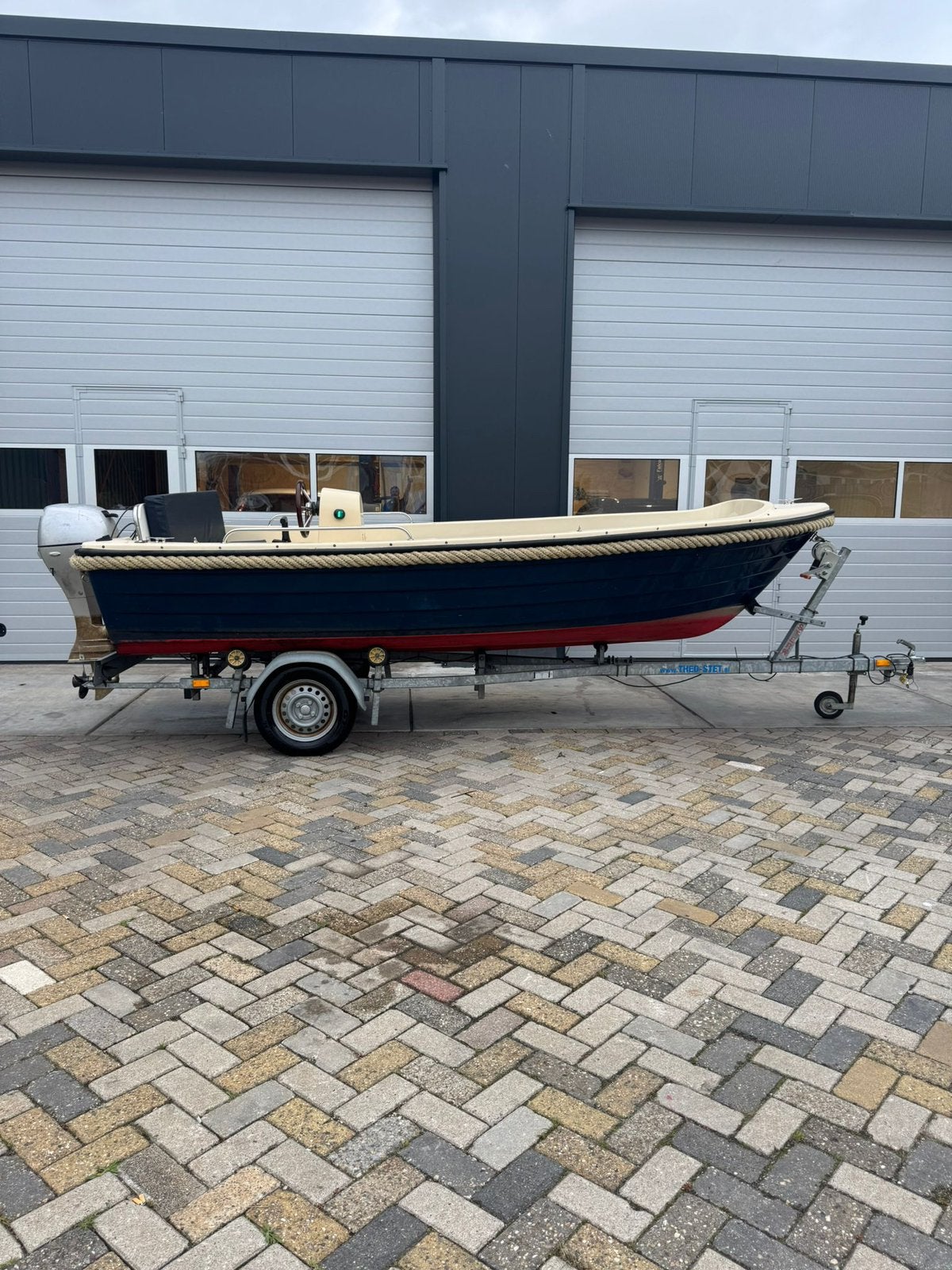 Sloep boot vaarklaar 8pk honda 4 takt, Ophalen, 1.80 meter, Buitenboordmotor, Afdekzeil