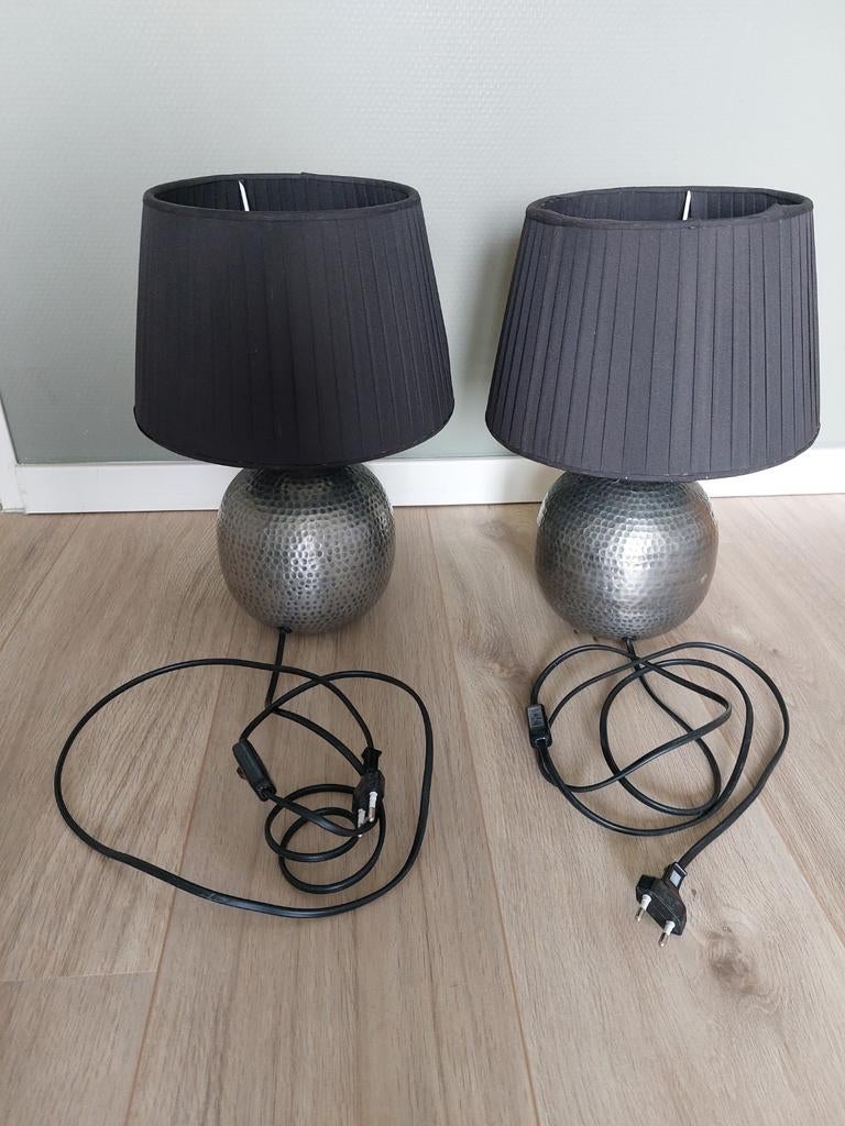 2 tafellampjes, nachtlampjes, Huis en Inrichting, Lampen | Tafellampen, Ophalen of Verzenden, Metaal, Minder dan 50 cm