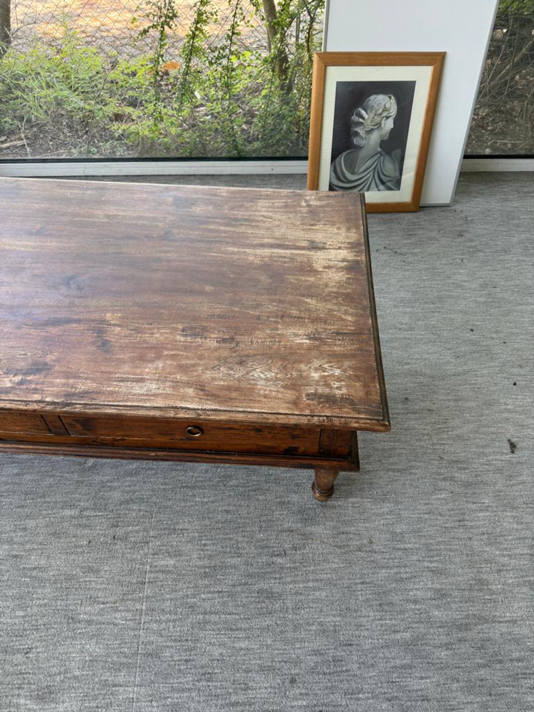 Vintage houten salontafel met lades, Ophalen