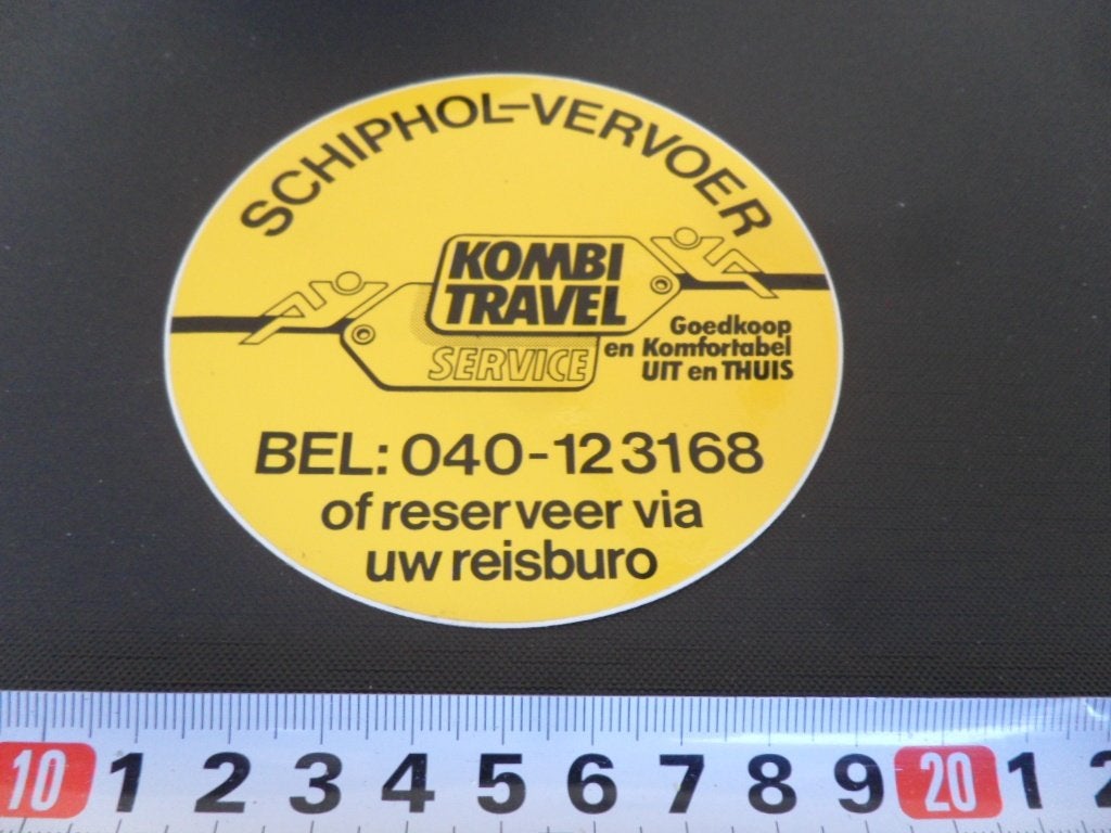sticker EHV Schiphol vervoer Kombie Travel service GZ160 *, Verzamelen, Ophalen, Zo goed als nieuw