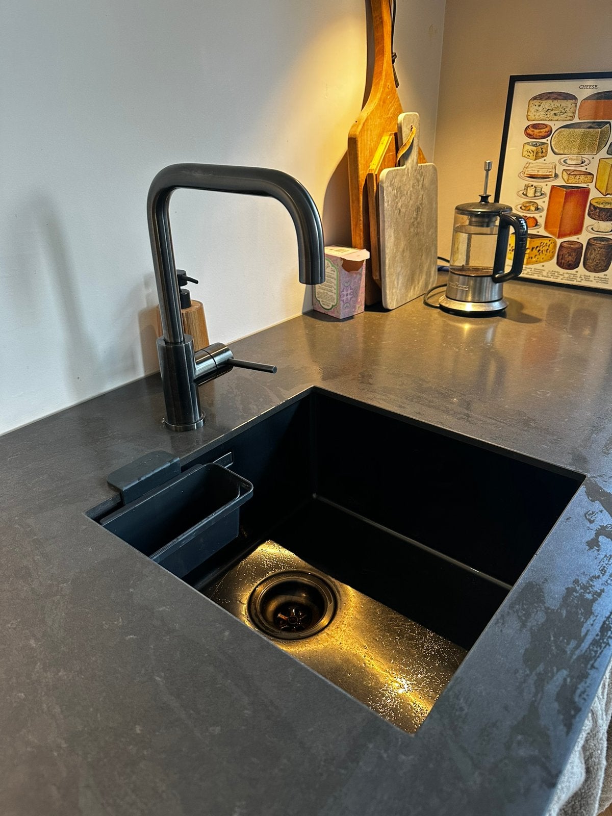 Gunmetal kraan REGINOX en spoelbak ter overname, Ophalen, 50 tot 100 cm, Zo goed als nieuw, Minder dan 100 cm