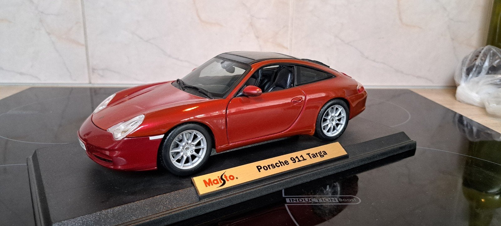 Maisto Porsche 911 Targa modelauto - Rood, Ophalen of Verzenden, Nieuw, Overige typen