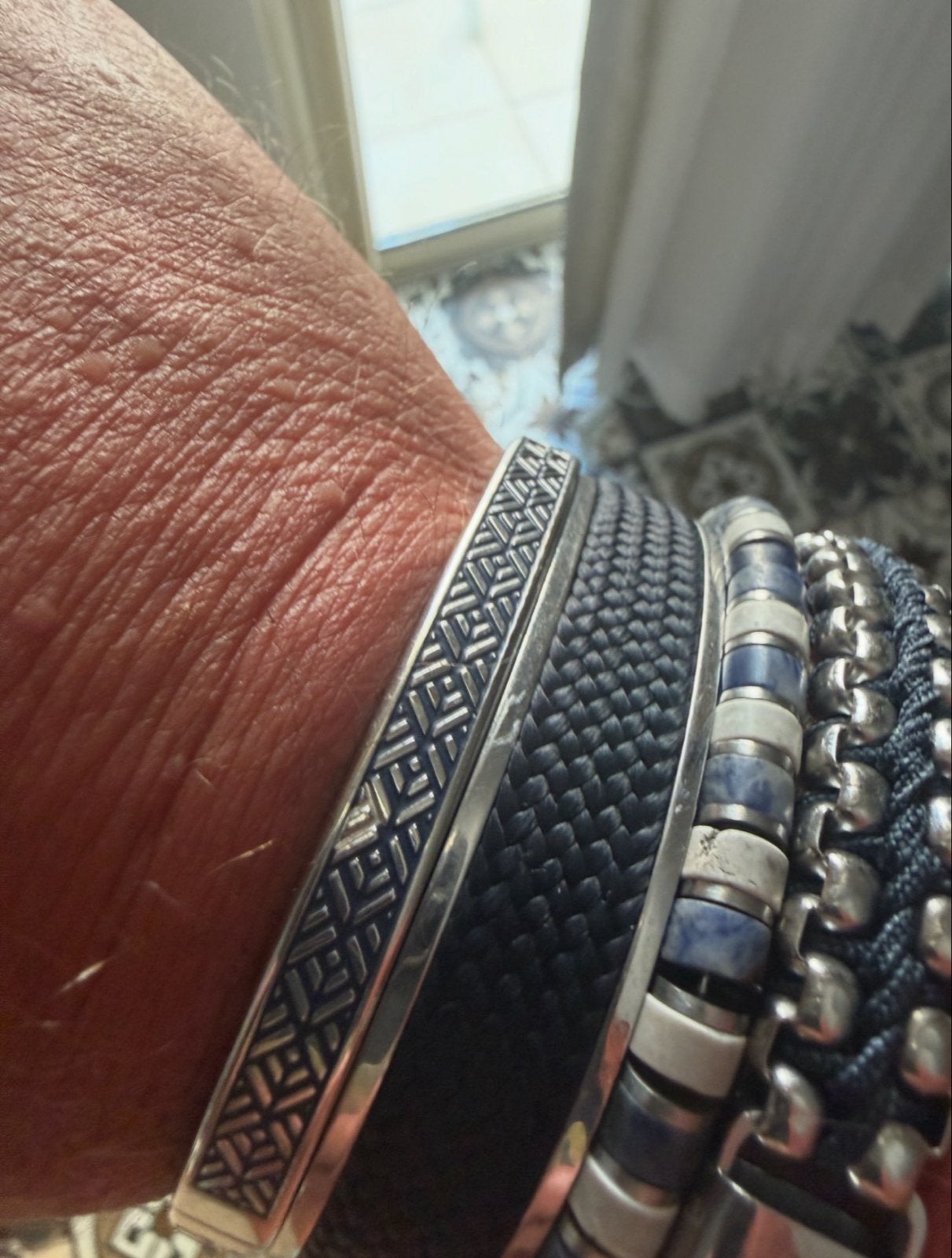 Pig en Hen Navarch 9 mm Striato Silver armband met doosje, Ophalen of Verzenden, Gebruikt, Zilver
