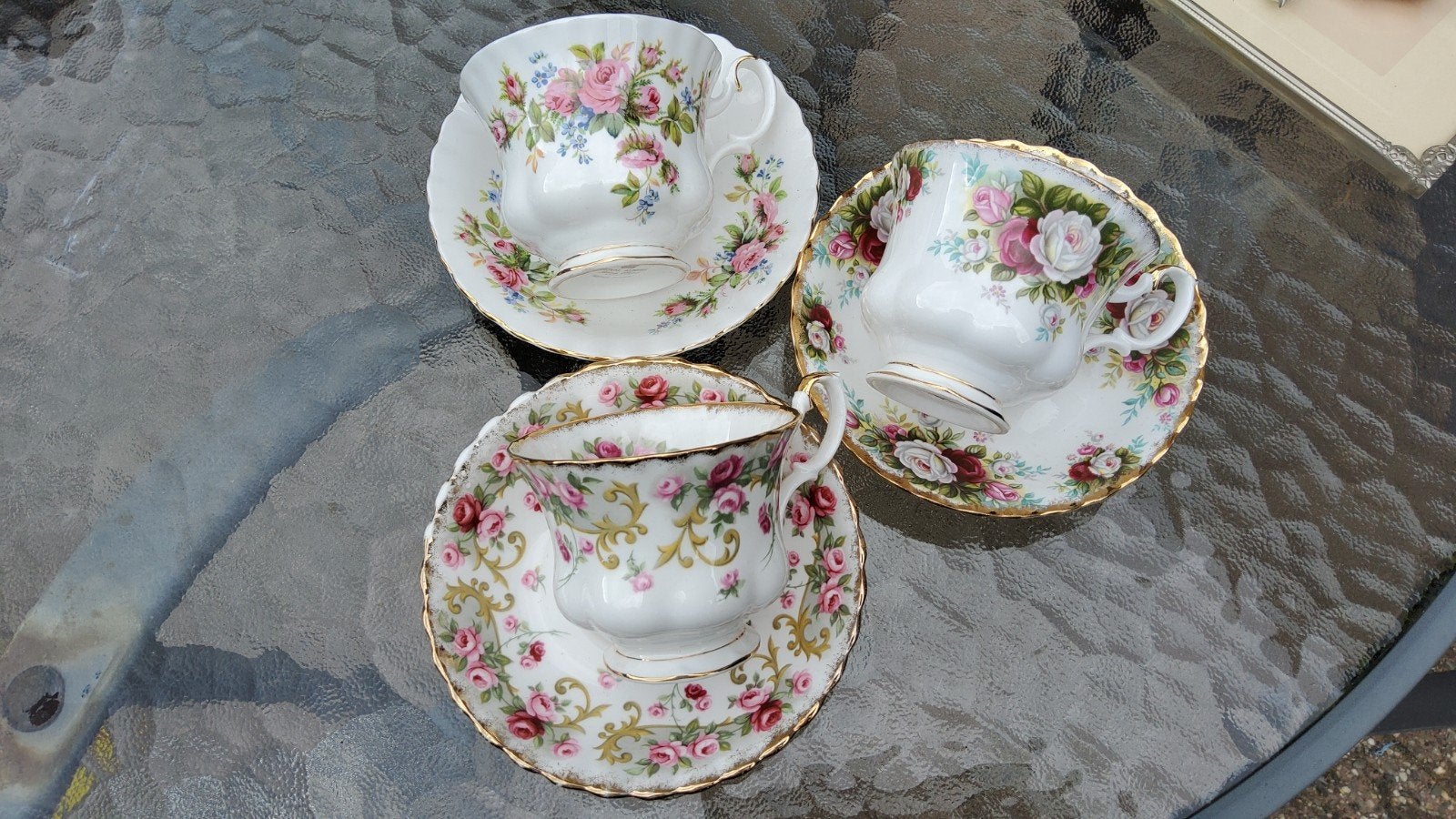 3 Vintage Royal Albert porseleinen kop en schotel., Ophalen of Verzenden