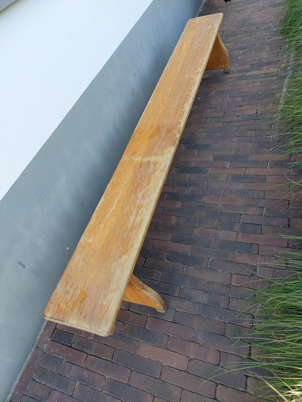 Vintage houten gymbank, Ophalen