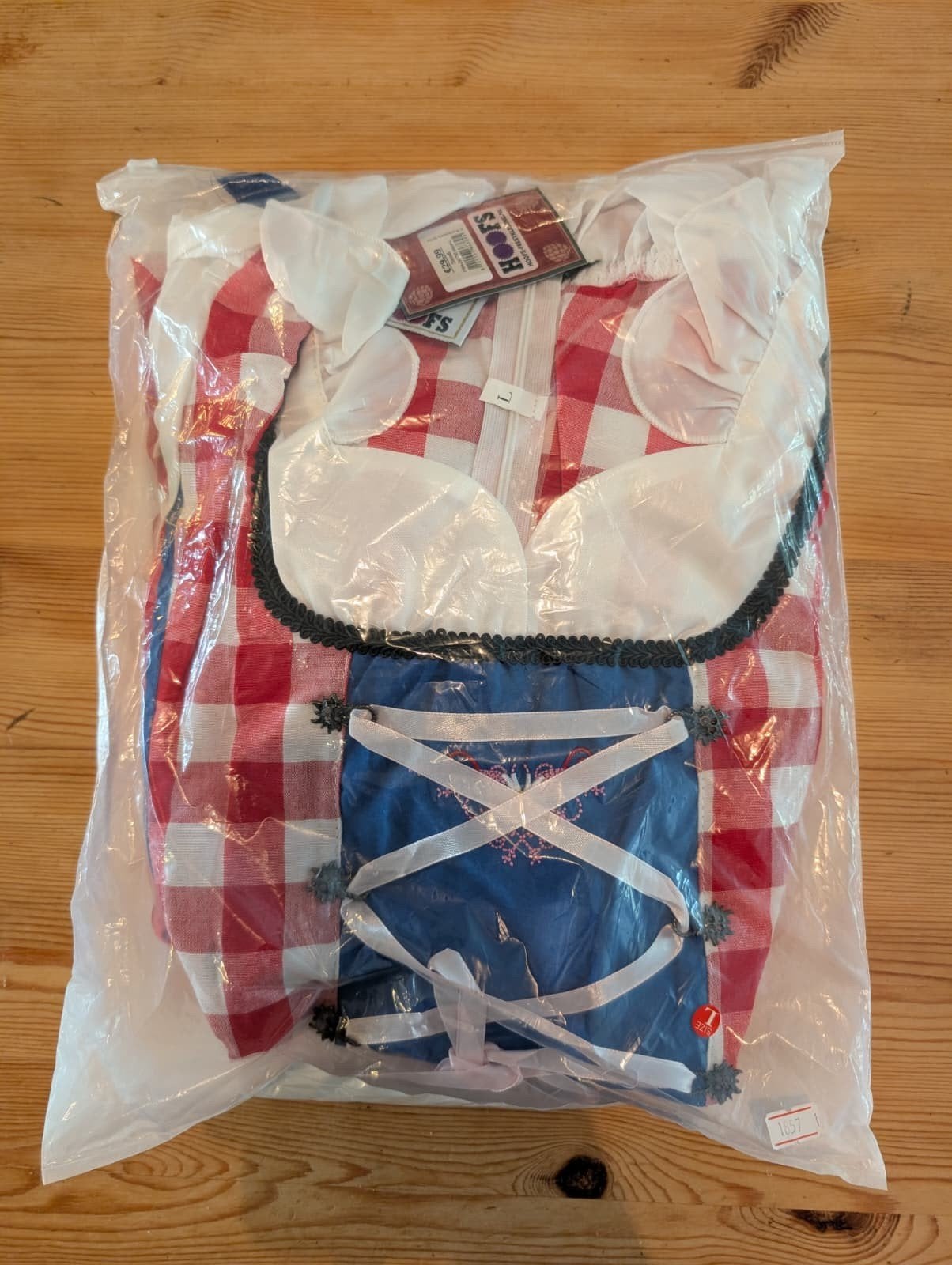 Dirndl Tirolerjurkje Ilona Ruit Blauw Maat L, Kleding | Dames, Maat 42/44 (L), Nieuw, Ophalen of Verzenden, Overige thema's