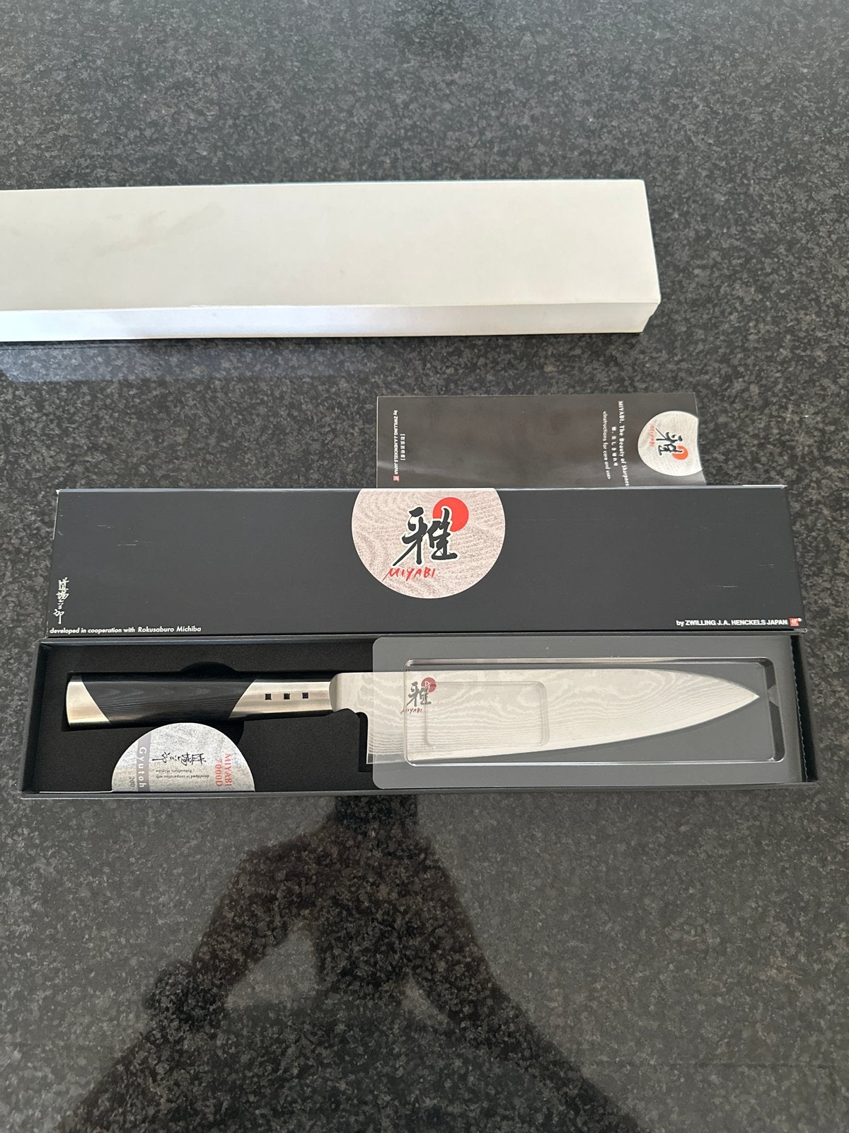 Miyabi 7000D koksmes - Zo goed als nieuw, Huis en Inrichting, Overige typen, Zilver, Ophalen of Verzenden, Zo goed als nieuw