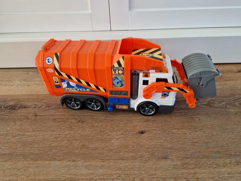 Dickie Toys Vuilniswagen speelgoedauto met licht en geluid., Ophalen of Verzenden, Gebruikt
