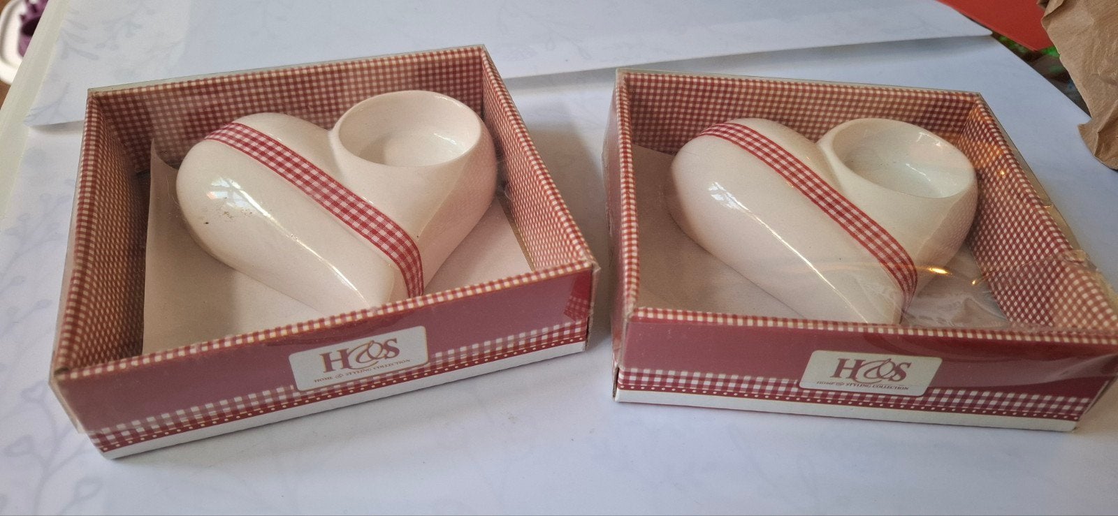 H&S Home & Styling Collection Hartvormige Waxinelichthouders, Waxinelichthouder, Ophalen of Verzenden, Zo goed als nieuw, Steen/keramiek