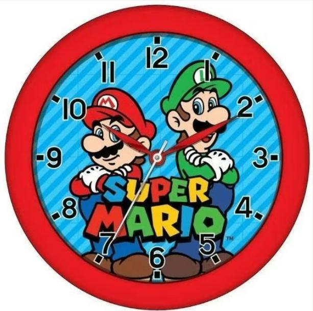 Super Mario Wandklok / Klok, Super Mario, Nieuw, Ophalen of Verzenden, Nvt