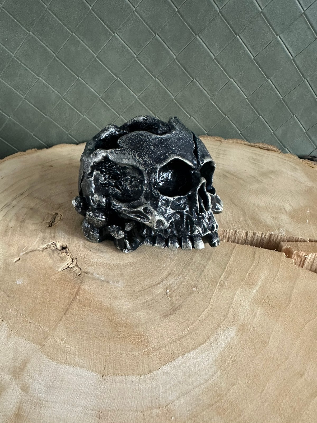 Schedel bloempot/waxinelichthouder. Handmade, Ophalen of Verzenden, Nieuw