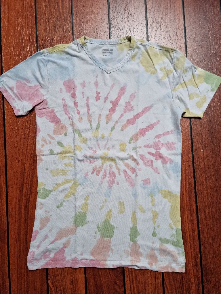 TIE DYE shirt maat 158/164 ** LEUK UNIEK SHIRT **, Ophalen of Verzenden, Gebruikt, Meisje, Shirt of Longsleeve
