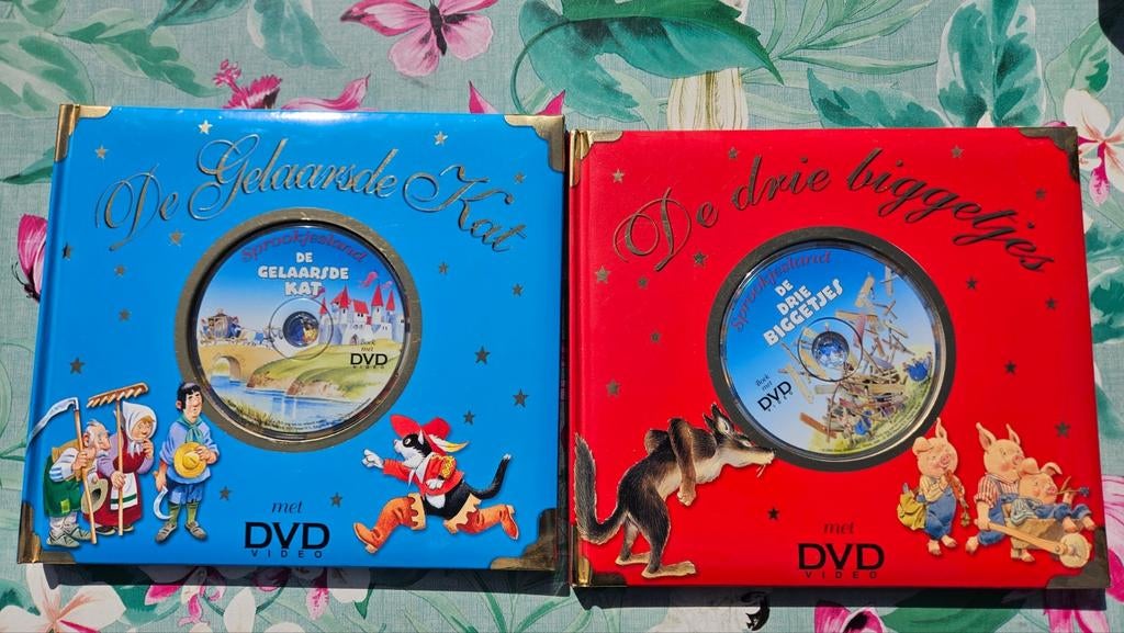 Sprookjesland: De Gelaarsde Kat en De Drie Biggetjes DVD's, Alle leeftijden, Ophalen of Verzenden, Gebruikt