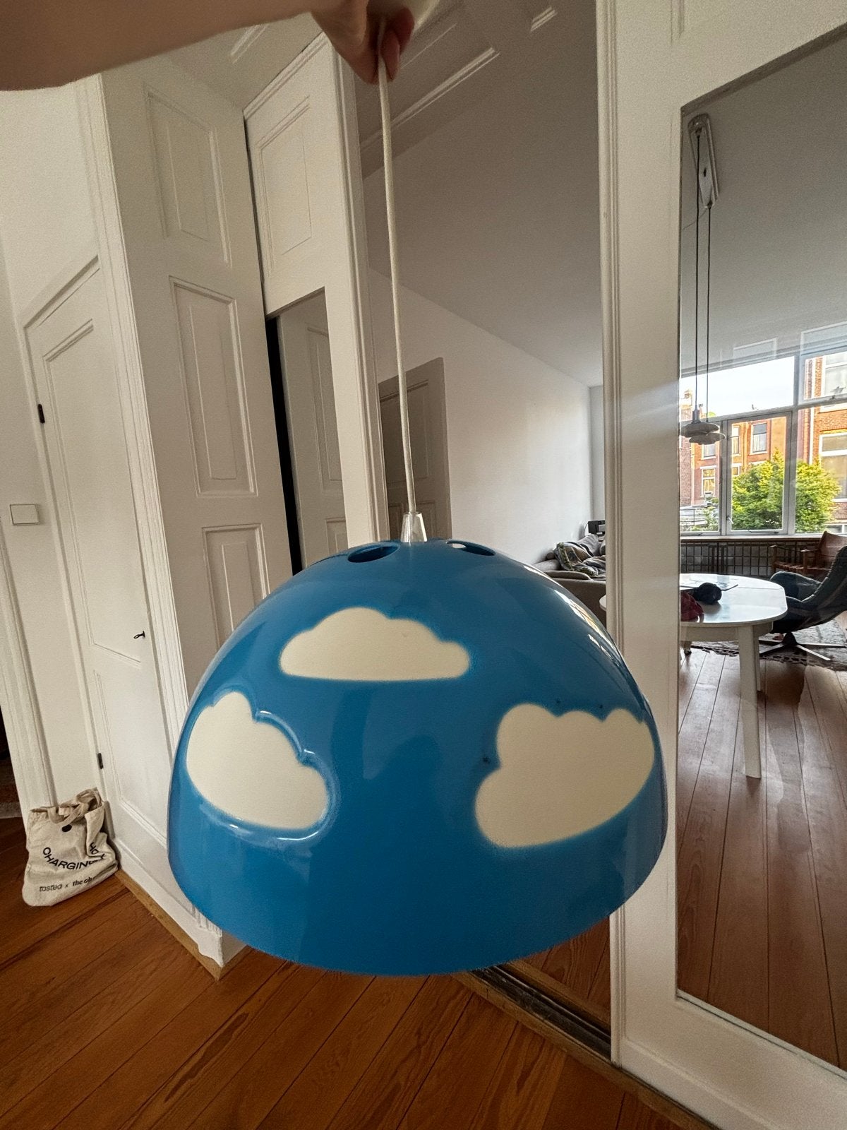 Vintage IKEA Skojig Hanglamp / Wolkenlamp, Ophalen, Gebruikt, Kunststof, E27 (groot)