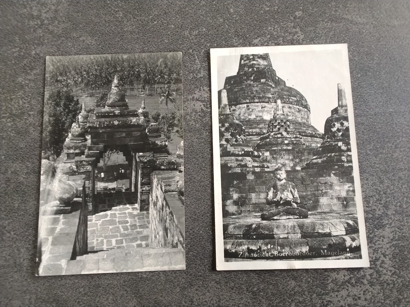 2x fotokaart Ned Indie Magelang Boerobodoer ca 1930, Verzamelen, Ophalen of Verzenden, 1920 tot 1940, Buiten Europa